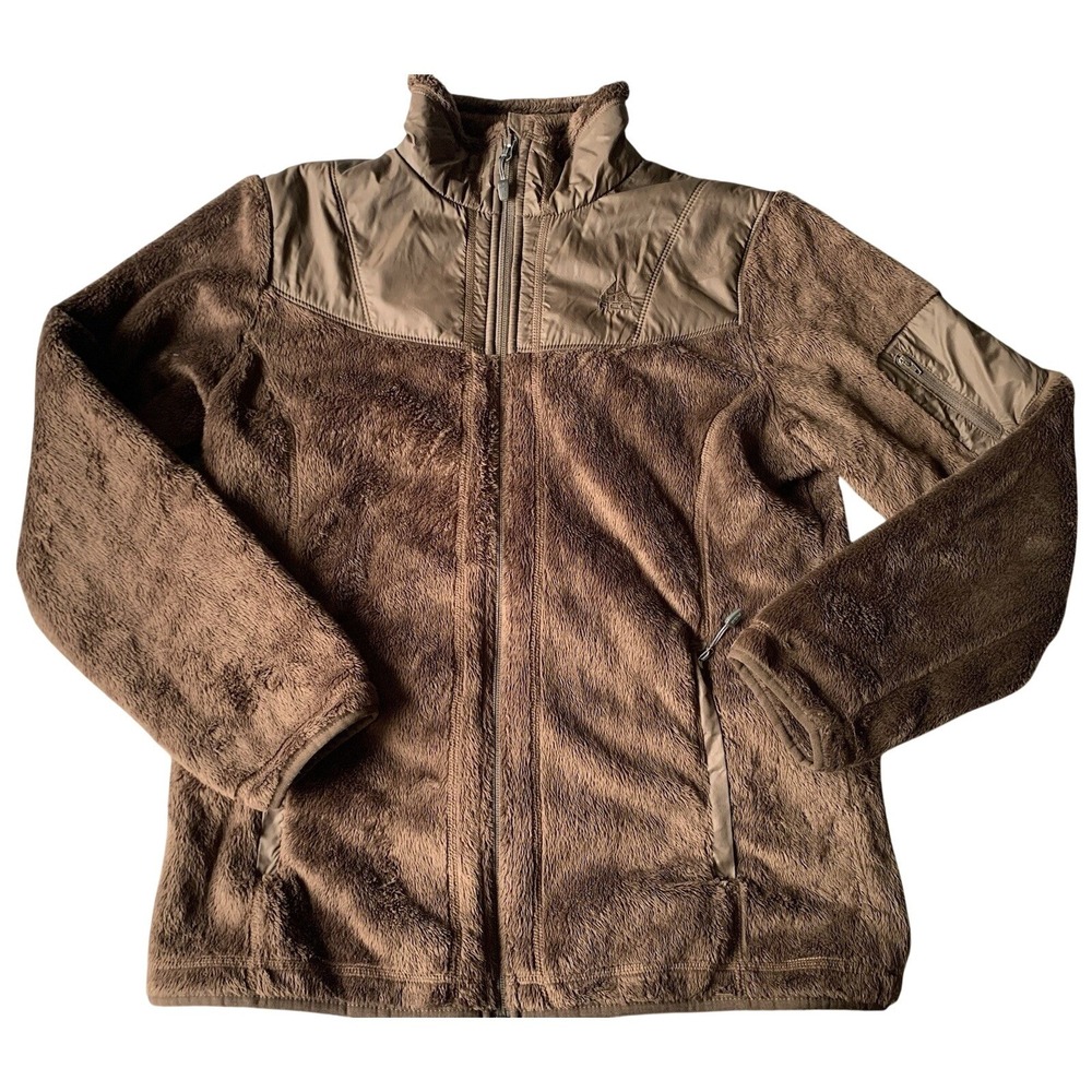 Nike ACG Jacket Womens Medium Brown Fuzzy Fleece Lined Full Zip Outdoor Gorpcore